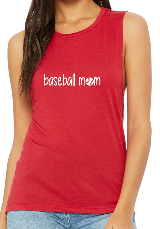 Baseball Mom Red - Muscle Tee